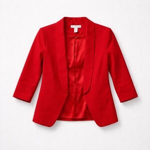 Red Women's Open-Front Blazer Jacket